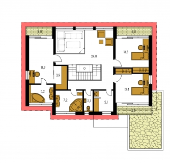 Mirror image | Floor plan of second floor - TREND 288